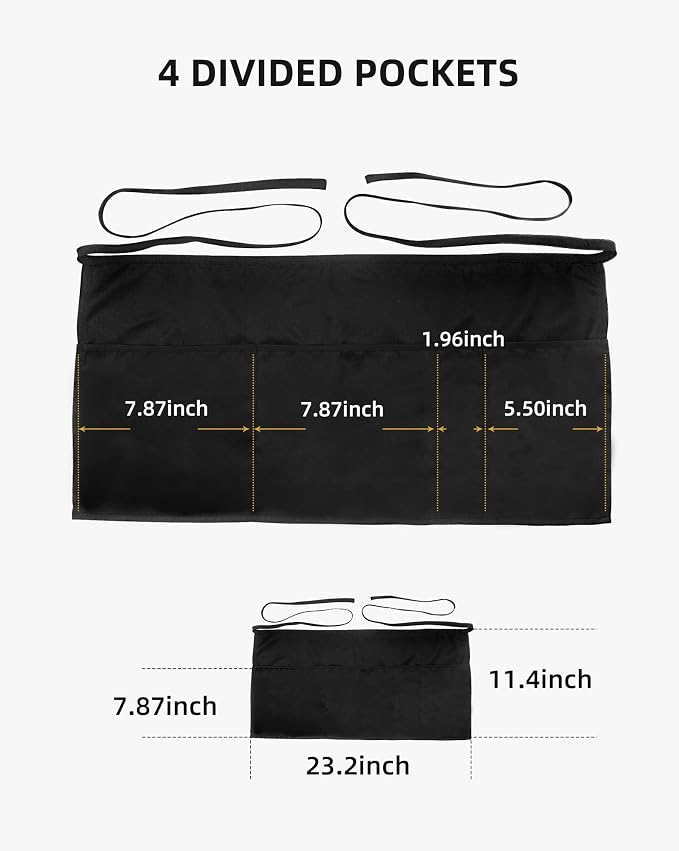 Xeoxarel Aprons with 4 Pockets 23.5'' X 11.5'' - Image 6