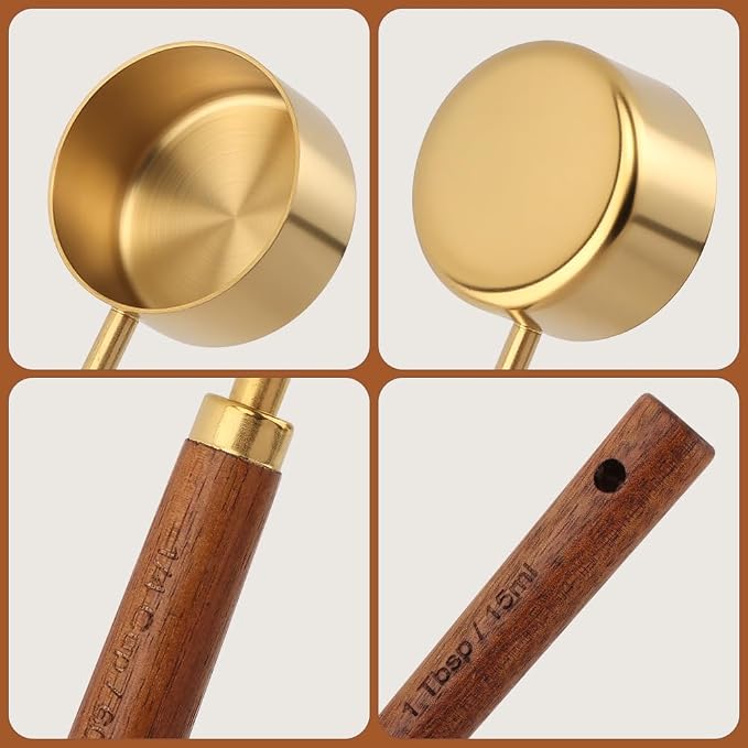 8Pcs Gold Measuring Cups and Spoons Set - Image 3