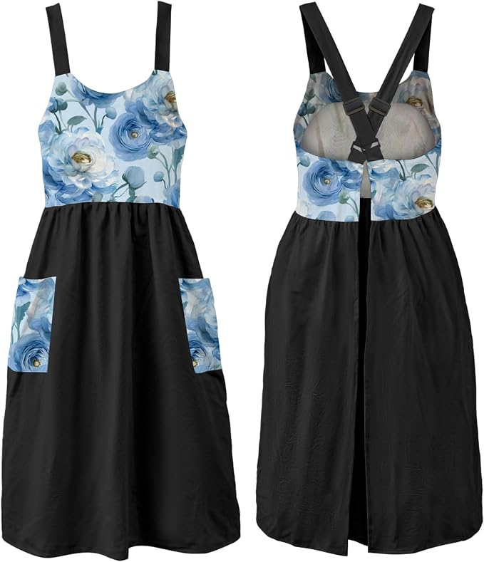 Uaussi Cotton Linen Apron Cross Back Work Apron by Uaussi