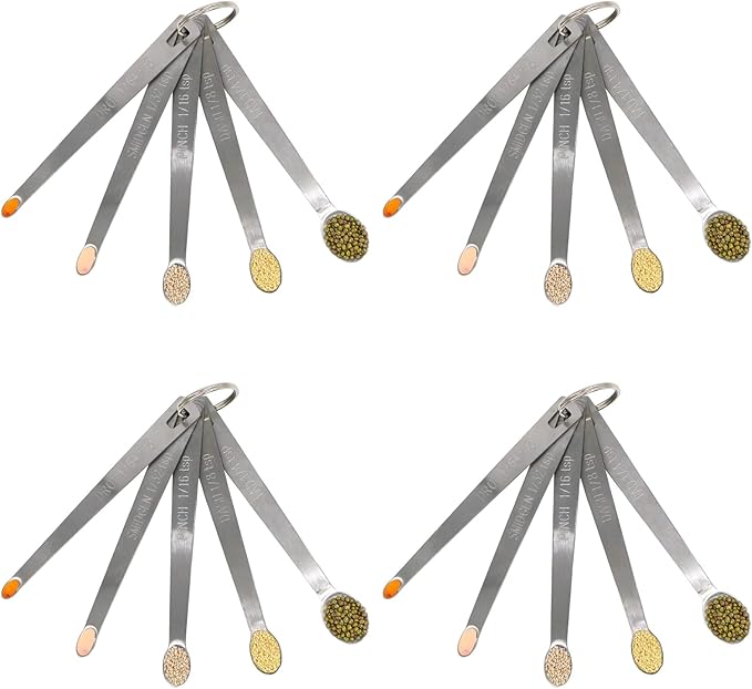4Pack Mini Measuring Spoons Set, Heavy Duty Stainless Steel Teaspoon by BERYLER
