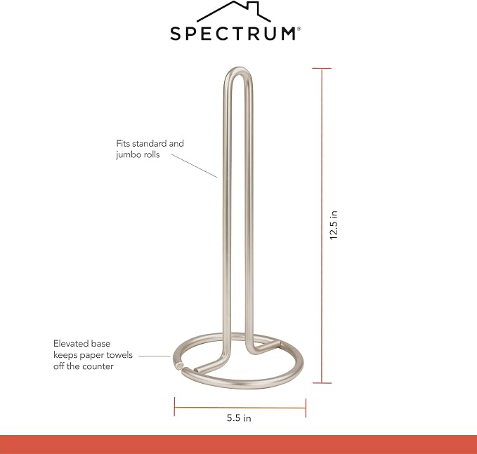 Spectrum 41078 Diversifies Designs Paper Towel Holder, 2 Ounce, Satin Nickel - Image 5