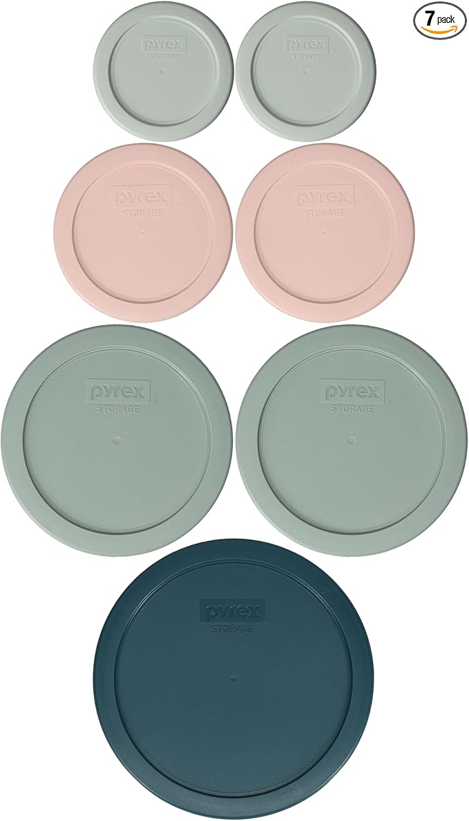 Pyrex 7202-PC 1 Cup White Mint, 7200-PC 2 Cup Rosewater Pink, 7201-PC 4 Cup by Pyrex