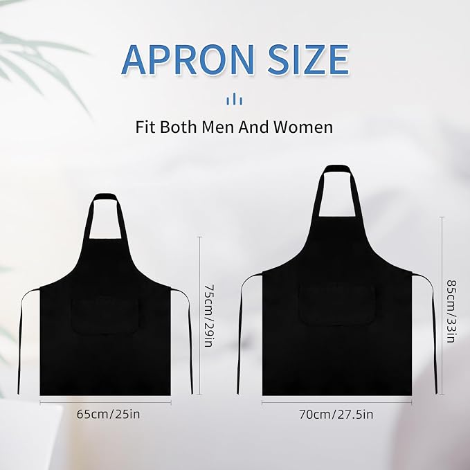 8/12/24 Pack Plain Bib Aprons Bulk, Unisex Apron - Image 2