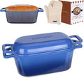 Enameled Dutch Oven for Sourdough Bread Baking, 3.6QT Oval Cast Iron Bread Pan by COWORM