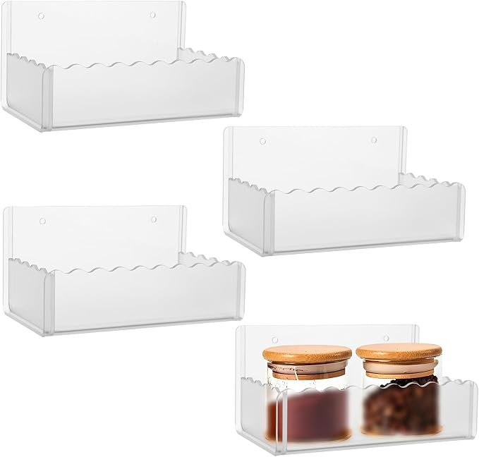 6 inch Spice Rack Wall Mounted, 4 Pack Spice Organizer Shelf by Douildhaiy
