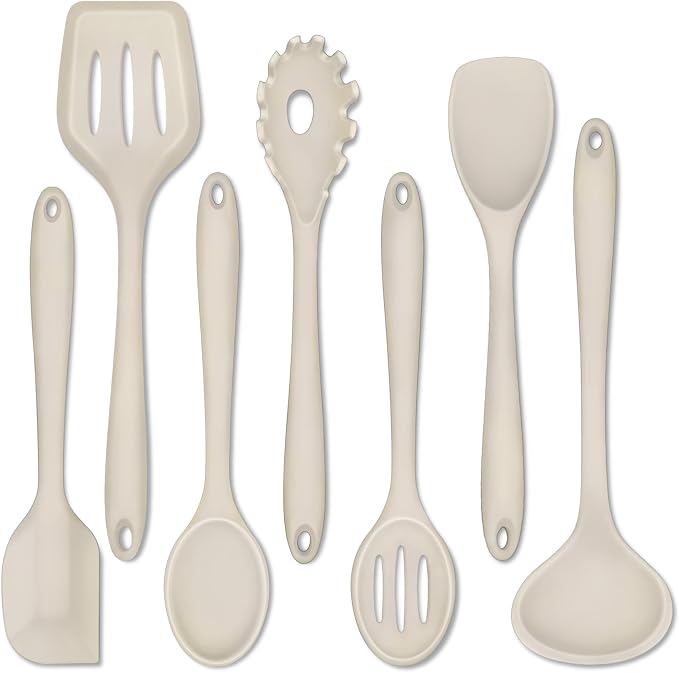 P&P CHEF Silicone Cooking Utensils Set of 7, Heat-proof Kitchen Utensils Set by PPCHEF