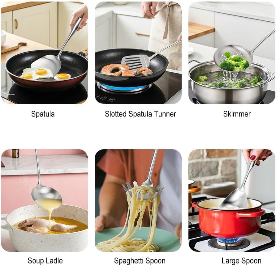 VALESKA 304 Stainless Steel Kitchen Utensils Set(11PCS),Include