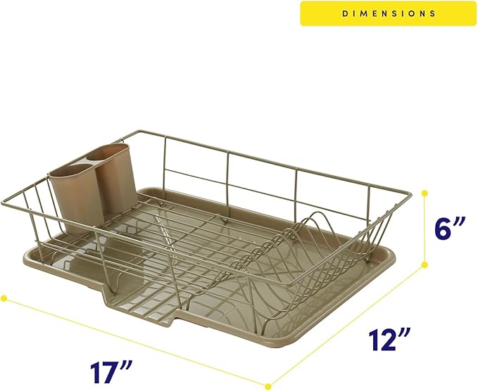 Space-Saving 3-Piece Dish Drainer Rack Set: Efficient Kitchen Organizer - Image 4
