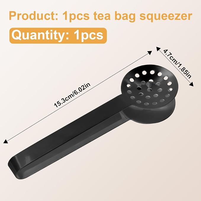 Tea Bag Squeezer Tongs, Stainless Steel Teabag Strainer Dispenser Gripper - Image 2