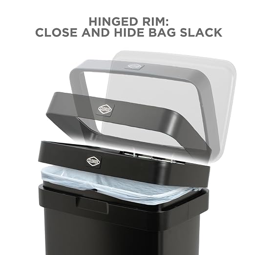 Clorox 13 Gallon Trash Can - 50L Kitchen Trash Can - Rectangular Black - Image 3