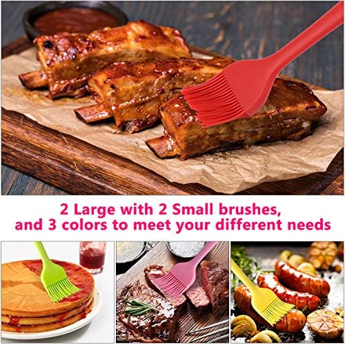 Hhyn Silicone Basting Pastry Brush Set 4 Pack, Multicolor