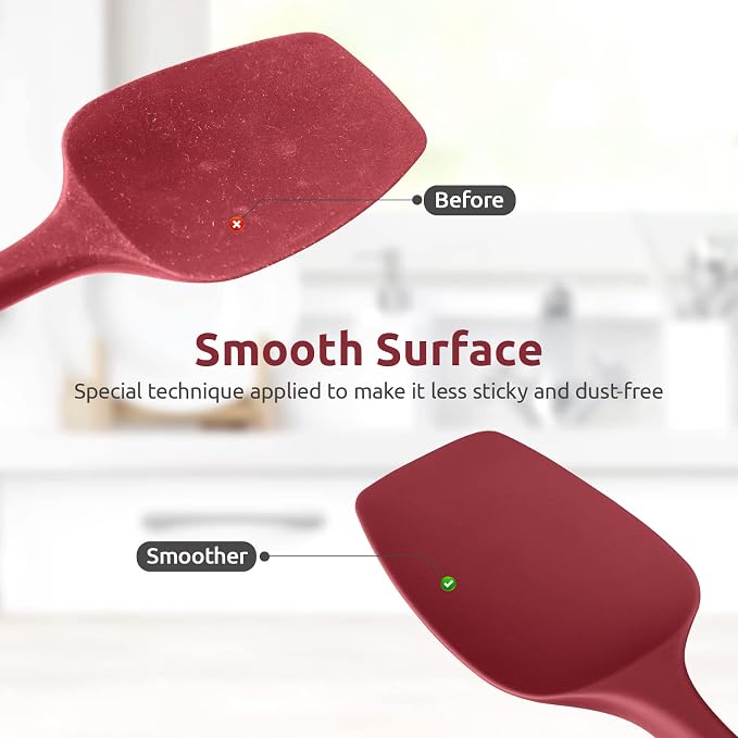 Heat Resistant Silicone Spoon Spatula: U-Taste 600ºF High Heat Flexible 11.38in - Image 7