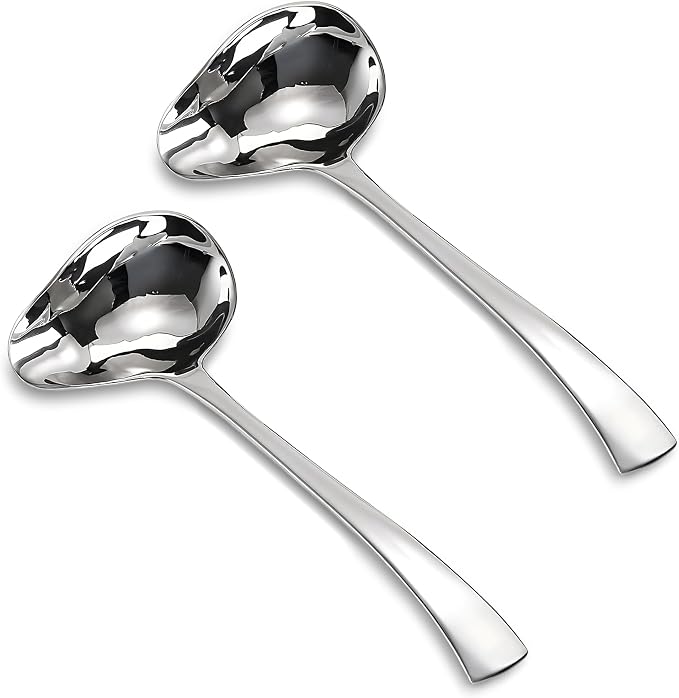 Comicfs 2 Pack Gravy Ladle, 18/10 Stainless Steel Sauce Ladle by Comicfs