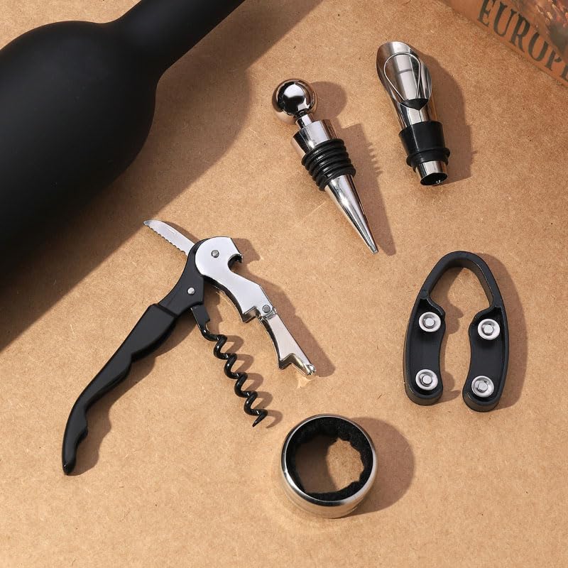 Wine Opener Gift Set - Wine Bottle Accessory Kit Corkscrew Opener