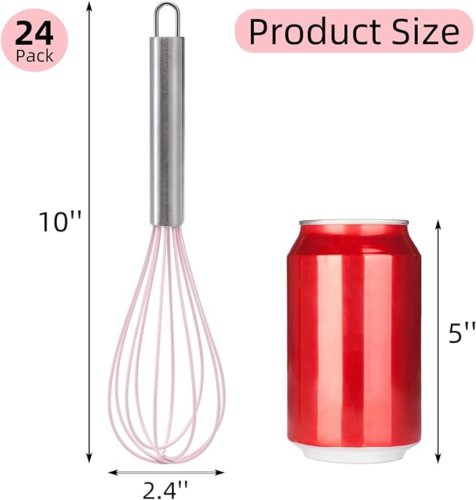 Cididu Set of 24 Silicone Whisk Bulk - Image 2