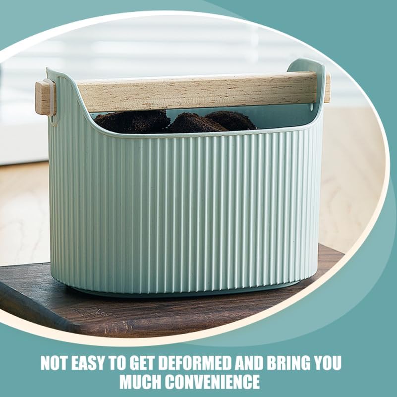 Knock Box with Beech Wood Lid Large Capacity 7.48X5.11X3.93 Inch