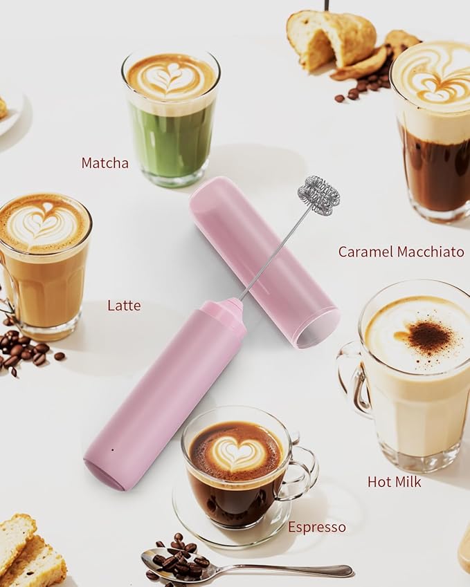 CIRCLE JOY Portable Rechargeable Milk Frother Hanheld, Dual Spring Whisk - Image 7
