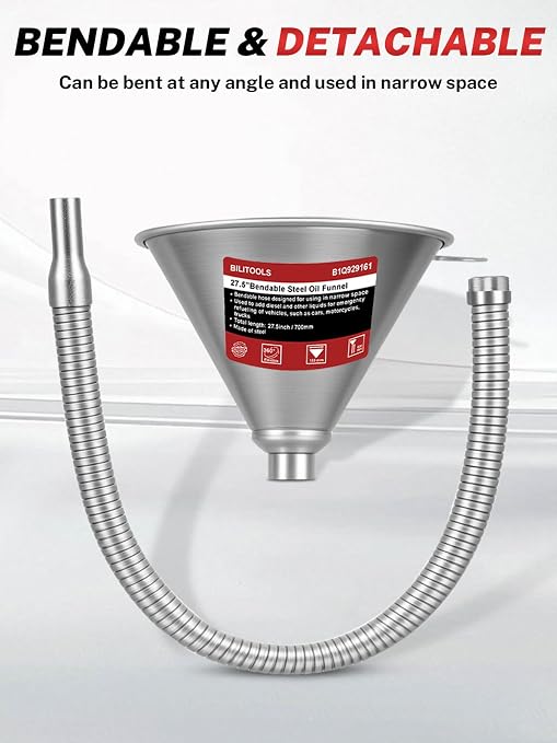 BILITOOLS 26.2" Steel Flexible Oil Funnel - Image 6