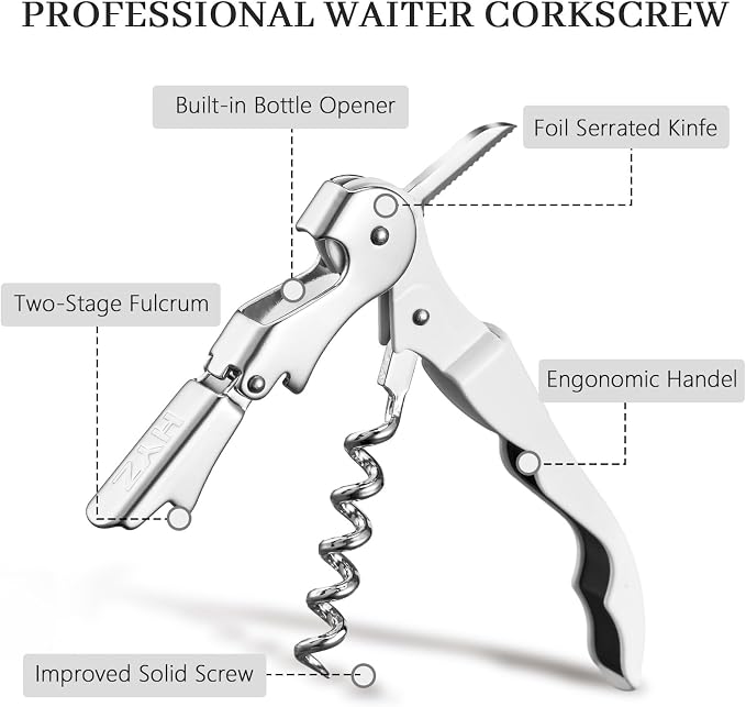 HYZ 2-Pack Wine Opener Waiter Corkscrew, Professional Wine Key - Image 2