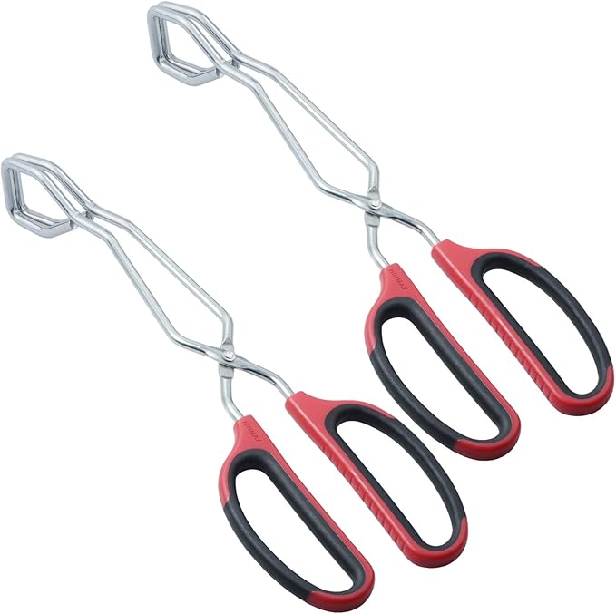 HINMAY Stainless Steel Scissor Tongs 11-Inch Heavy Duty Grilling Tongs by HINMAY