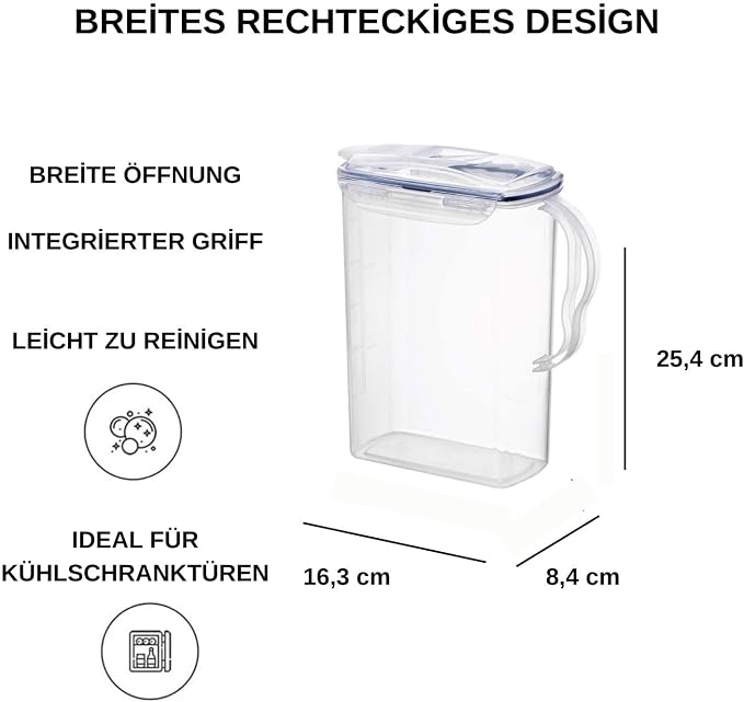 LocknLock Aqua Fridge Door Water Jug | Clear Pitcher | BPA Free Plastic Pitcher - Image 5