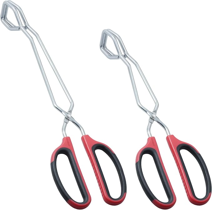HINMAY Stainless Steel Scissor Tongs 11-Inch and 13-Inch Set by HINMAY