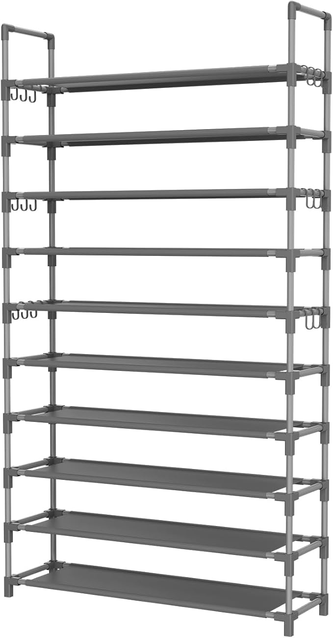 LANTEFUL Tall Shoe Rack 10 Tier Shoe Organizer Large Shoe Shelf - Image 8
