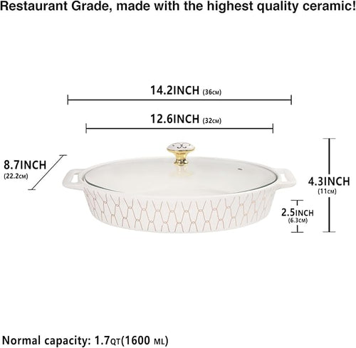 12" x 8" Ceramic Oval Casserole Dish - Image 2