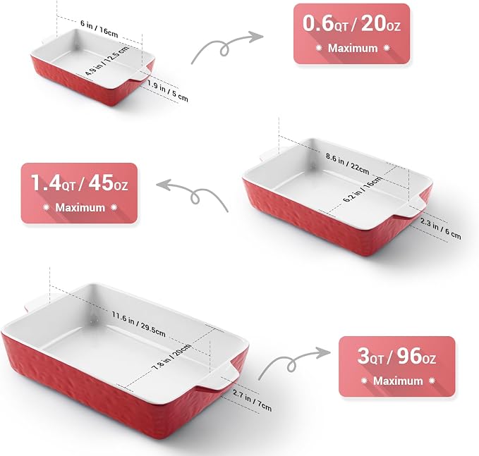 Casserole Dishes for Oven, Ceramic Baking Dishes, Lasagna Pan - Image 4