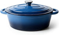 Oval Dutch Oven for Bread Baking, 4.5 Quart Non Stick Enameled Cast Iron Dutch by Kerilyn