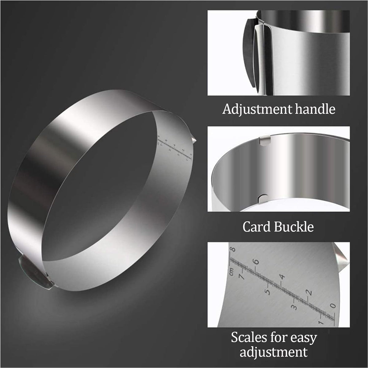 Cake Ring Mould for Baking,15cm Height,Stainless Steel Round Cake Mold