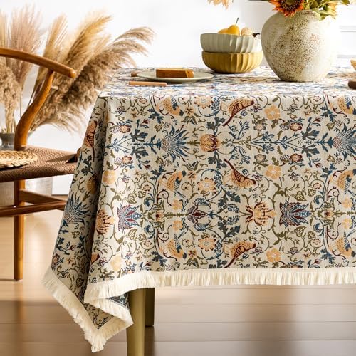 Farmhouse Floral Tablecloths Rectangular Vintage Table Cloth with