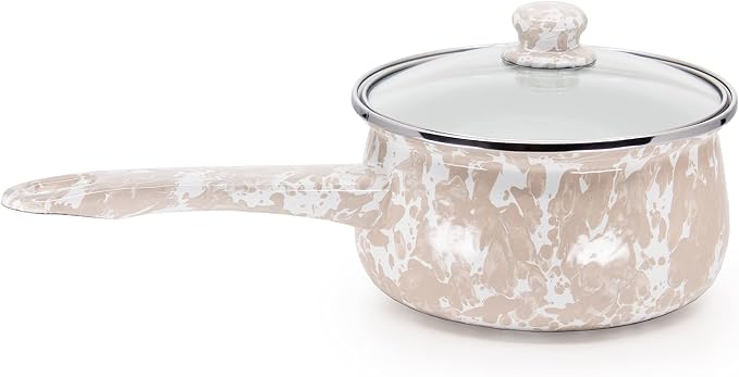 Golden Rabbit Enamelware Sauce Pan by GoldenRabbitEnamelware