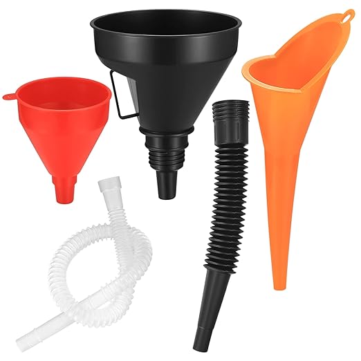 3 Pcs Automotive Funnels Set, Wide Mouth Fuel Funnels, Plastic Long Neck Oil by HexinYigjly