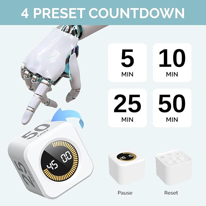 KADAMS Pomodoro Cube Timer Productivity Visual Timer - Image 2