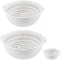 Colander Bowl Set of 2, Nesting Large Capacity Plastic Food Strainer by Lumumix