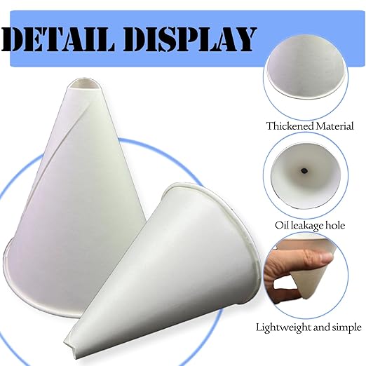 100 Pcs Paper funnels for Motor Oil 6oz Disposable Engine Oil Funnels Paper - Image 2