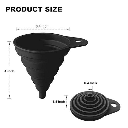 Funnels for Kitchen Use, Food Grade Silicone Collapsible Kitchen Funnel - Image 2