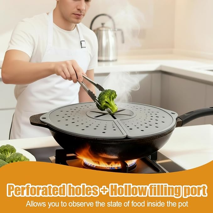 Splatter Screen Guard for Frying Pan, 14×12.7Inch Foldable Splatter-Proof - Image 5