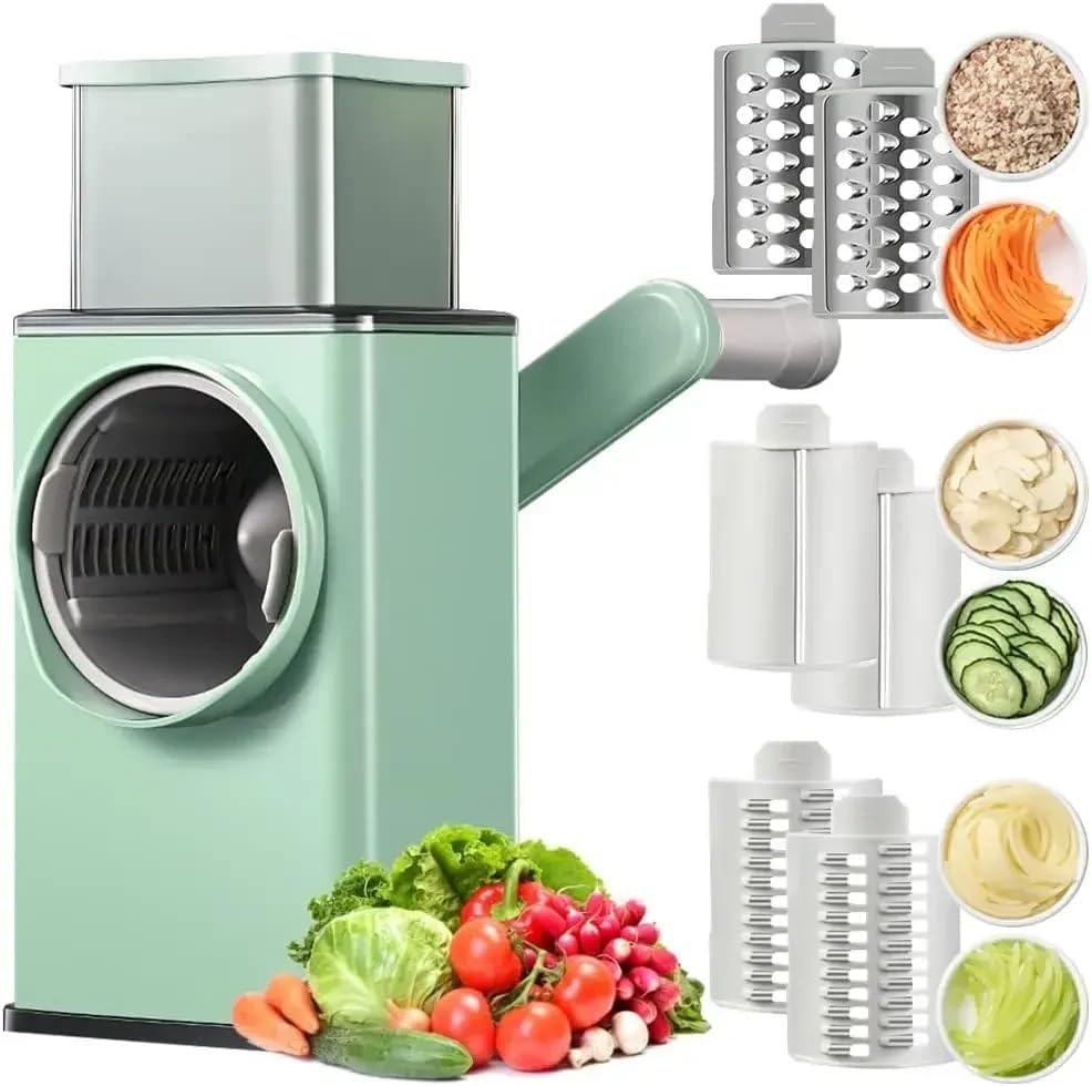 KeKee 3-in-1 Vegetable Slicer, Chopper and Spiralizer, Green