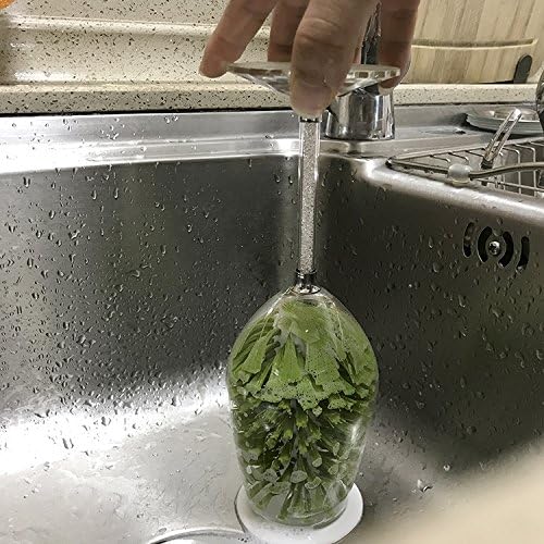 Brush-Up Glass Brush with Suction Cup Upright Stays in Sink Bristle Scrub - Image 2