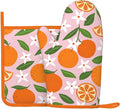 Tropical Fruit Oranges Silicone Oven Mitts Pan Mats Set of 2, Heat Resistant by Cayiibe