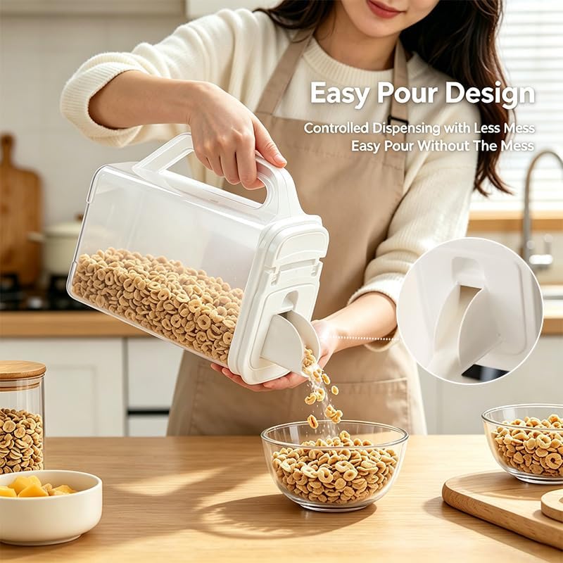 Cereal Containers Storage, Airtight 4 Quart Plastic Pantry Containers