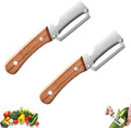 Vegetable Wooden Peeler for Kitchen Tool, Premium 2-in-1 Multifunctional Fruit by NLWF