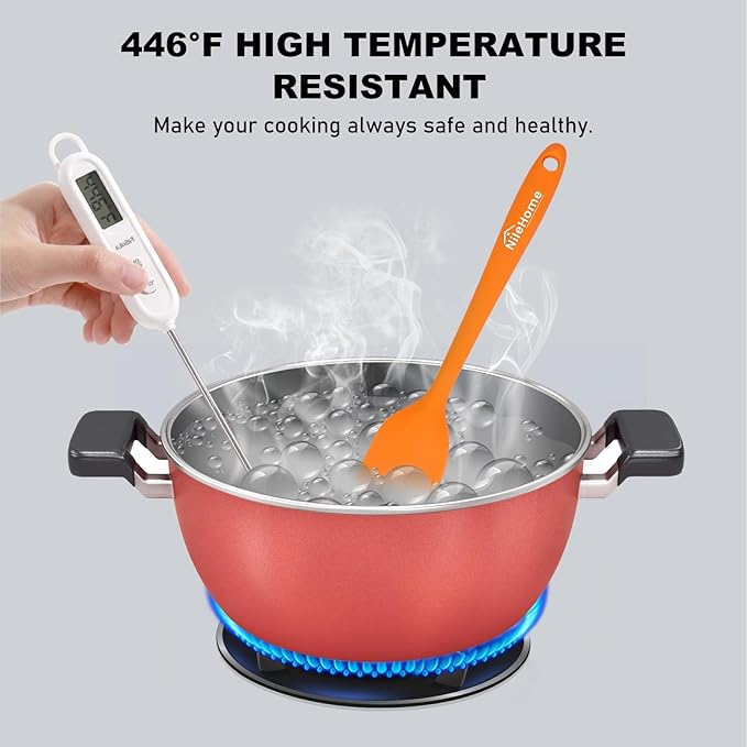 NileHome Silicone Spatula Set, 6 Pieces Food Grade Kitchen Utensils - Image 3