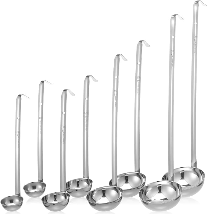 8pcs Stainless Steel Soup Ladle by Unknown