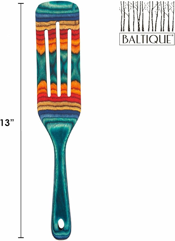 Baltique Montego Bay Collection 13" Wooden Spurtle Spatula – Colorful Birch - Image 7