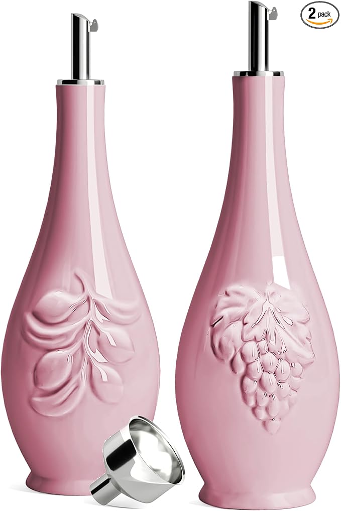 HOMBENE Porcelain Oil and Vinegar Dispenser, 16oz Oil Dispenser by HOMBENE