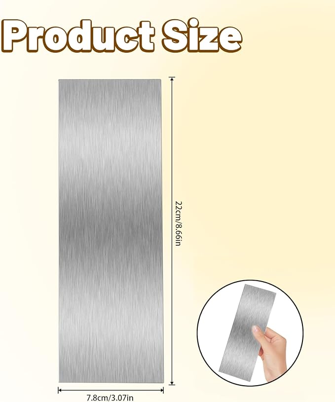 8.7 Inche Stainless Steel Cake Scraper，Double Sided Patterned Edge Stripe Edge - Image 2