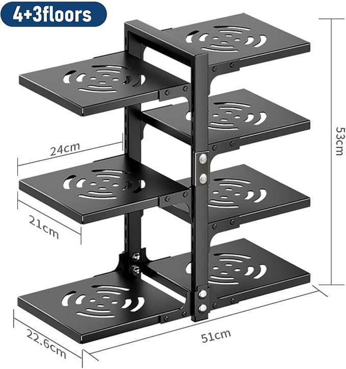 Pot Rack Organizers：CASONNIK 7-Tier Adjustable Heavy Duty Pan Organizer Rack - Image 3